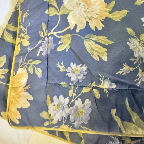 2 Vintage Laura Ashley Emilie Rose Standard Padded Pillow Shams 24x30” Blue - Picture 2 of 6
