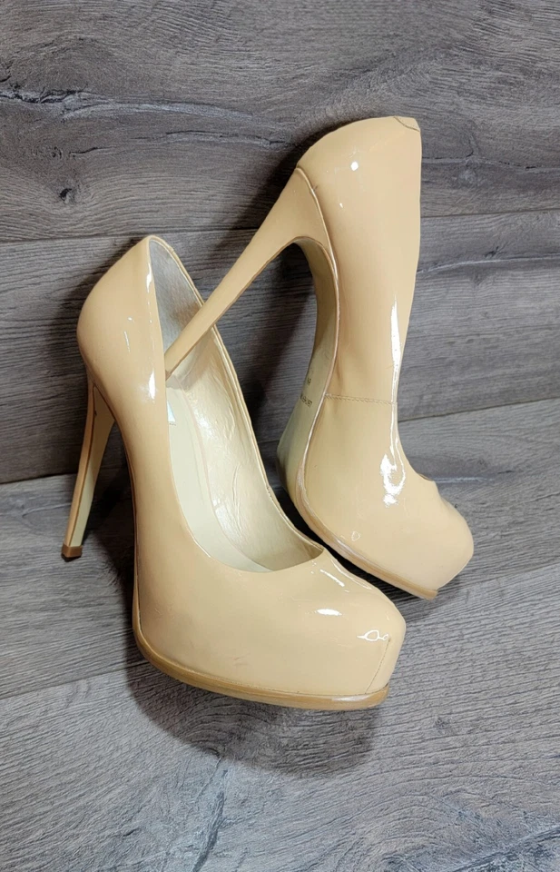 Zapatos de salón Kelsi Dagger Linzy para mujer talla 8,5 plataforma tacones bronceados desnudos MRSP $150 Foto 4 de 4