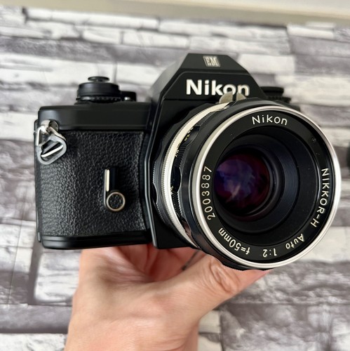 Nikon EM 35mm SLR Film Camera w/ NIKKOR-H Auto 50mm 1:2 Lens! From Japan - Picture 11 of 24