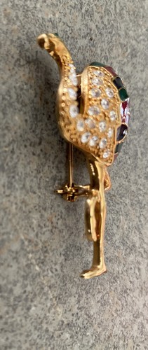 Broche vintage esmalte en tono joya flamenco esmalte esmalte - Imagen 6 de 7