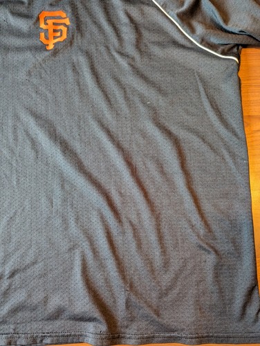 Vintage Majestic San Francisco SF Giants Warmup Shirt Size XL Felt Logo Black - Picture 4 of 15