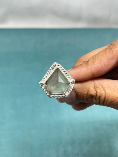 Pentagon Shape Lemon Quartz Handmade 925 Sterling Silver Bohemian Jewelry - Picture 6 of 8