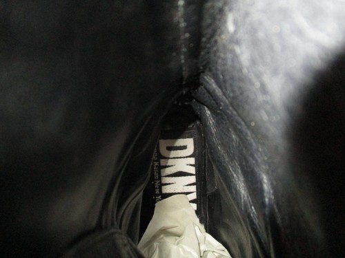 Botas DKNY de cuero negro con cordones a media pantorrilla para mujer talla 6,5 B - Imagen 10 de 10