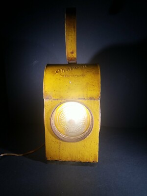 Chalwyn Railroad lantern converted into electric lamp 16 x 6 x 6 in clear glass