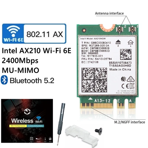 AX210 Wifi 6E Card Bluetooth Wireless Adapter Network Card Tri-band AX210 for PC