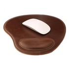 Tapis de Souris Ovale en Cuir PU avec Repose Poignet - Ergonomique Confort Ta...