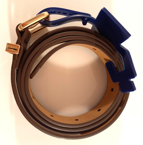 TOMMY HILFIGER - Gürtel Belt Leder schmal braun TH Logo Gr. L 110 cm USA - Picture 18 of 21