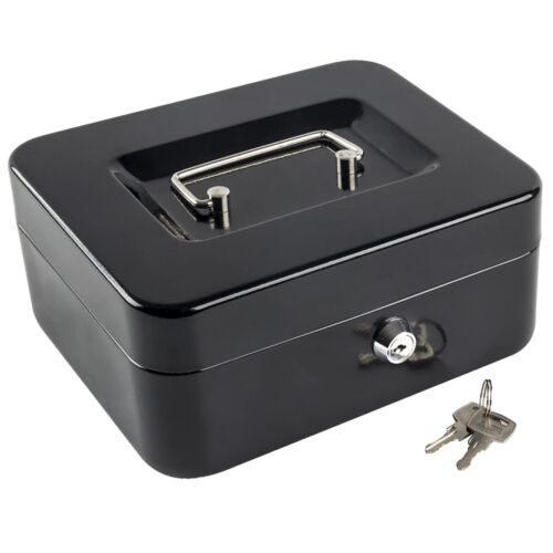 Cash Box with Money Tray,Storage Safe Lock Box with Key,Cash Drawer,7.87"