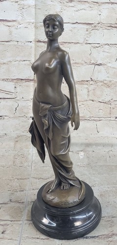 Sexy Doncella Alta Desnuda Naled Mujer 100% Bronce Sólido Escultura Figura Decoración - Imagen 3 de 7