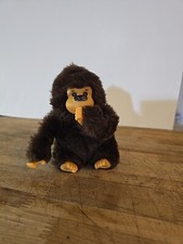 Vintage 70s Thumb Sucking Brown Gorilla Monkey Stuffed Animal Plush 8" Tall  AA