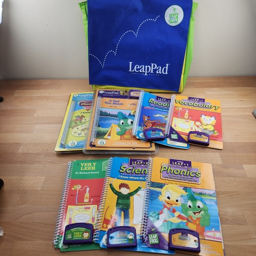 Leap Frog Leap Pad Bücher und Patronen Posten + Rucksack