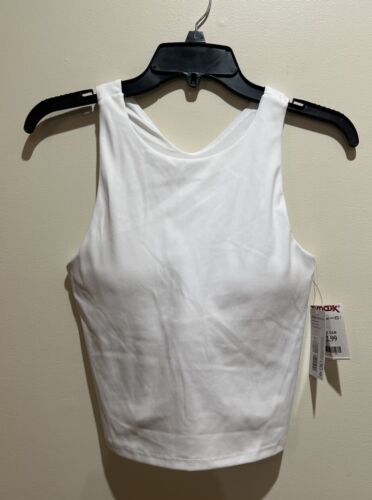 Neu mit Etikett ~ Jockey Activewear Studio bauchfreies Damenoberteil ~ innerer BH ~ hellweiß