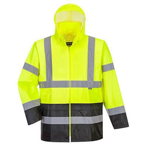 Chaqueta de lluvia UH443YBR4XL Portwest clásica de alta visibilidad en contraste amarilla/negra 4X-grande - Imagen 1 de 2