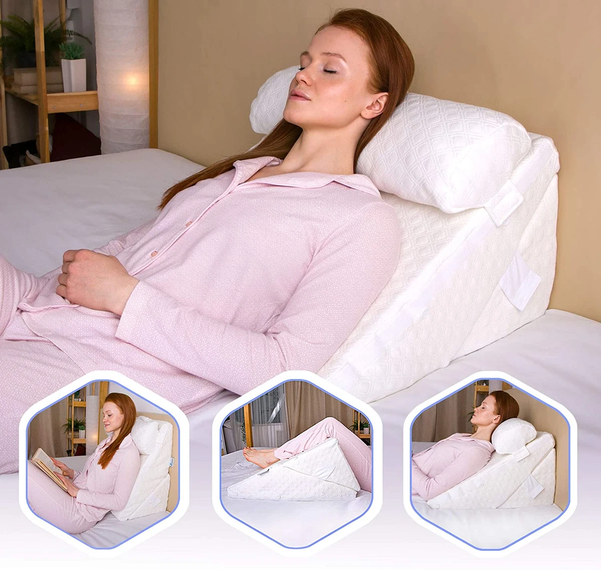 Flexicomfort Knee Pillow for Side Sleepers - Removable Memory Foam