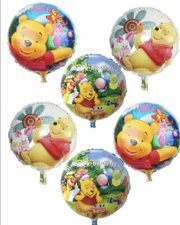 (6 Pcs ) Winnie the Pooh Party Supplies Round 18”Balloon Bouquet Party Birthday
