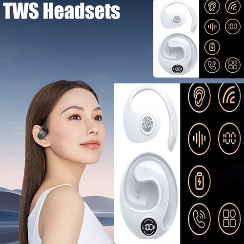 Ear Hook Mini Bluetooth 5.3 Headset Earphones For iPhone Android Samsung - Zdjęcie 10 z 19