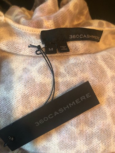 NEW 360 CASHMERE LEOPARD PRINT OPEN FRONT SIDE SLIT SWEATER CARDIGAN SIZE M - Picture 4 of 9