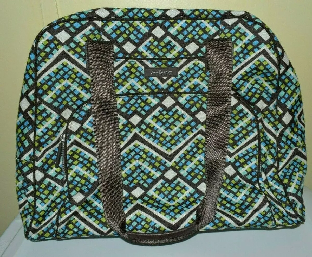 Vera Bradley Go Anywhere Carry On Travel Bag w Trolley Sleeve Rainforest GC