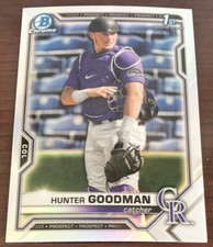 2021 Bowman Chrome 1st Draft #BDC-66 Hunter Goodman REFRACTOR Chrome Refractor