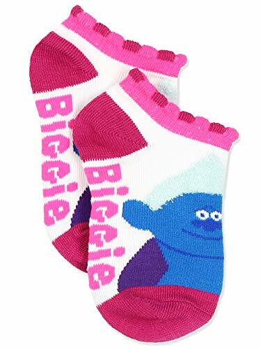 Trolls Movie Girls Big Kid 6 pack Socks (6-8 Girls (Shoe: 10.5-4), Fuzzy Trolls - Picture 7 of 7