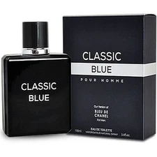 CLASSIC BLUE Men's Designer EDT Cologne 3.4 oz Spray