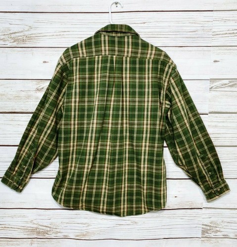 Carhartt Mens Flannel Shirt Size M Green & Beige Plaid Button Up 100% Cotton - Bild 4 von 8
