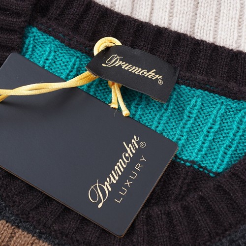 Drumohr Multicolor Stripe Patterned Cashmere Sweater M (Eu 50) NWT - Picture 6 of 7