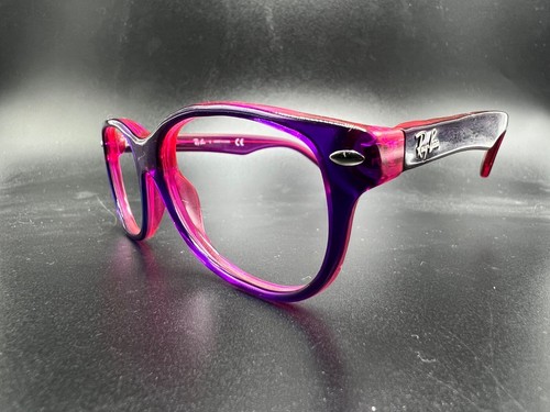 Girl Youth Ray-Ban Eyeglasses Kids RB 1555 Full Frame Square Plastic Pink Purple - Picture 2 of 10