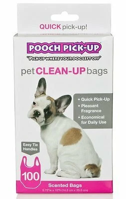 Pooch PickUp Pet CleanUp Bags Pink 100Count Scented Bags eBay