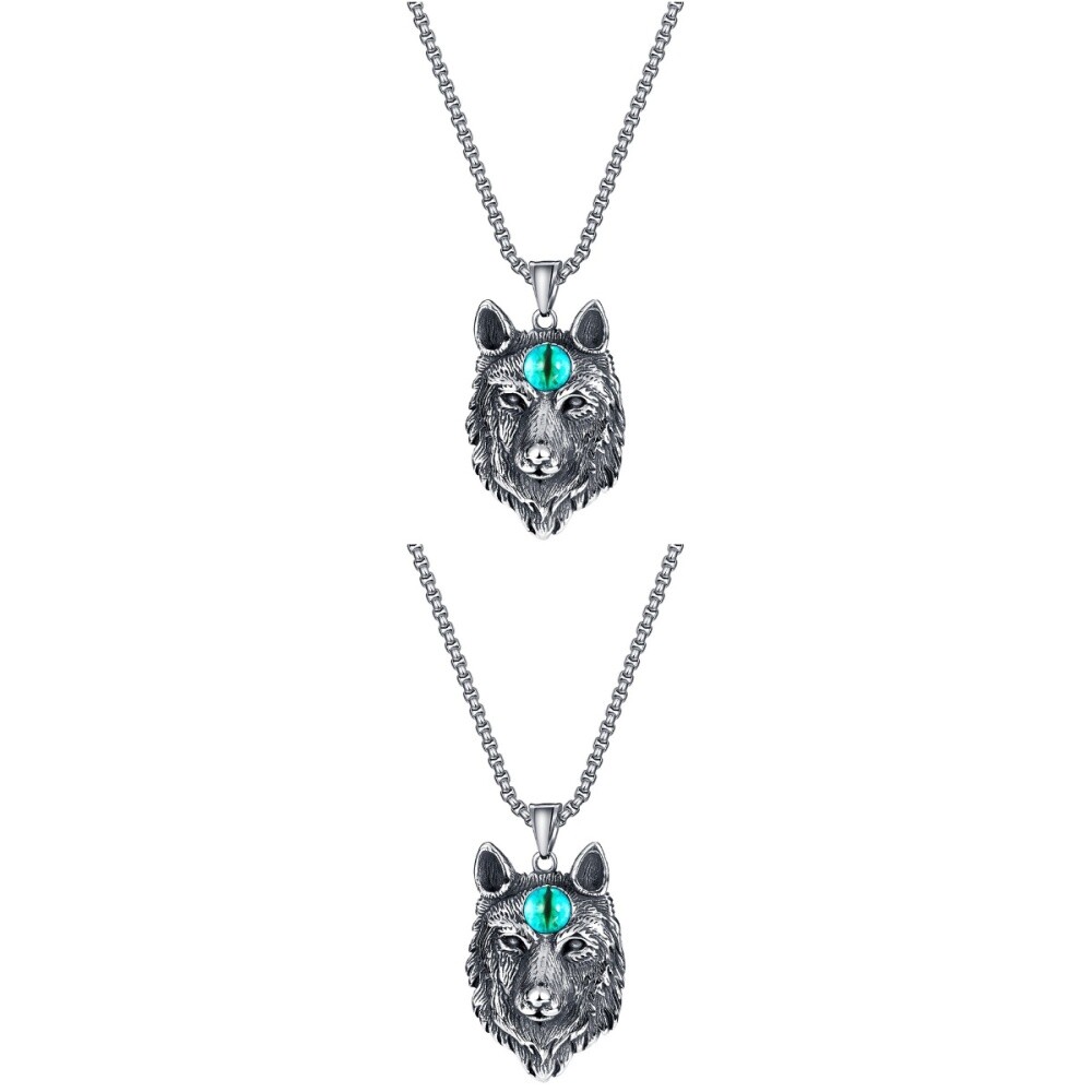 Men Necklace Choker for Pendant Wolf Head Eyeball Animal Punk Man eBay