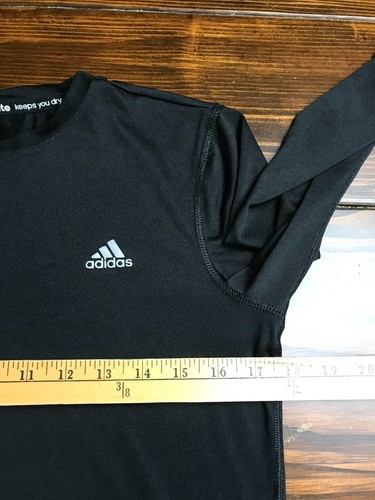 Adidas Shirt, Youth Boys Size Large, Black, Activewear, Long Sleeve, Climate - Picture 3 of 6