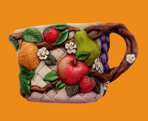Vintage Floral Milk Jug Apple Pear Pitcher Fruit Milk Jug Coffee Lover Gift NEW - Picture 8 of 10