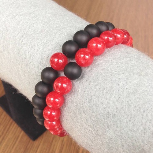 His & Hers Distance Couples Bracelet Lava Bead Matching YinYang Valentine's Gift - Picture 50 of 68