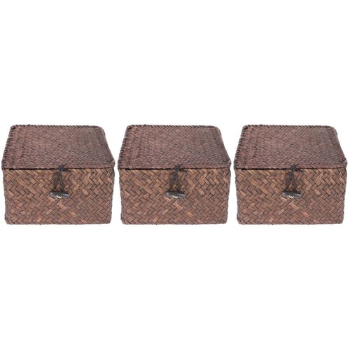  3 Pcs Aufbewahrungskiste Weidenkorb Aufbewahrungskörbe Für Zu Hause - Bild 10 von 12