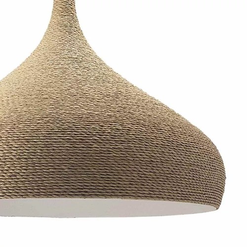 Rattan Pendelleuchte Schirm Deckenleuchte Handarbeit beige Küchenlampe Wohnzimmer - Bild 18 von 32