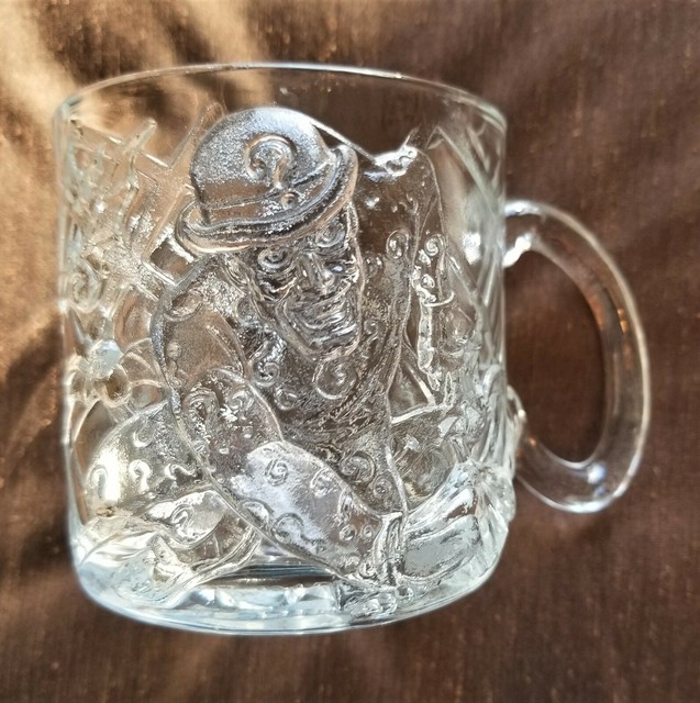 The Riddler Batman Forever McDonald's Clear Glass Mug Cup 1995 DC