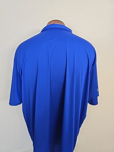 Antigua Mens XXXL 3XL Blue White Short Sleeve Golf Polo Shirt - Picture 4 of 5