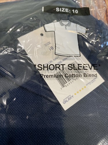 Authentic Galaxy School Uniform Polo Shrit Dark Blue Size 10 - Picture 3 of 6