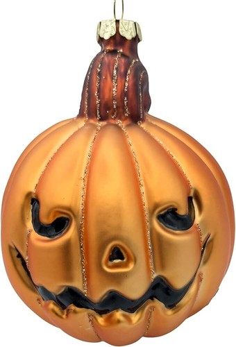 Jack O Laterne Kürbis Halloween Deko mundgeblasen Glas Ornamente gruseliger Baum - Bild 5 von 6