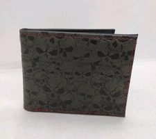 Skull Wallet Biker Hip Hop Goth Bifold 