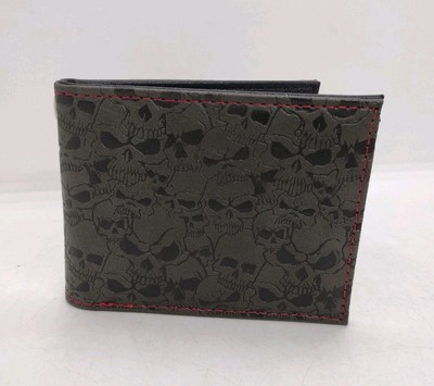 Skull Wallet Biker Hip Hop Goth Bifold 