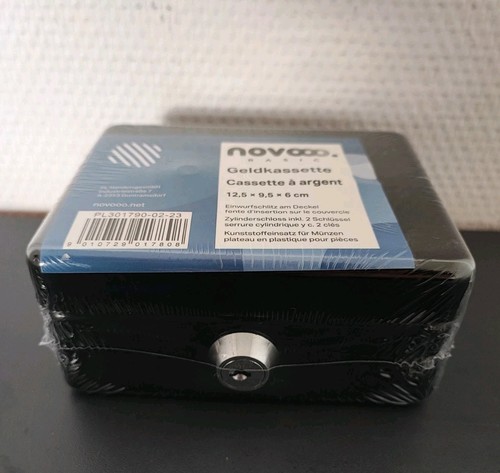 Novooo Basic Geldkassette Schwarz Abschließbar 12,5 x 9,5 x 6 cm NEU