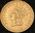 1862 US $1 One Dollar Liberty Gold Coin. Free Shipping. SKUPCASWTPXPTMN0908