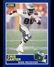 1989 SCORE #72 CRIS CARTER RC EAGLES