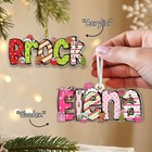 Personalized Christmas Letter Ornament: Kids Name Acrylic Wooden Ornament Decor