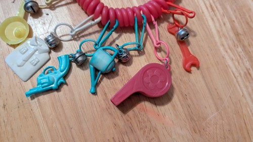 1980s - Plastic Clip On 80s Bell Charms - (3) Necklace w/ Charms - Picture 2 of 9