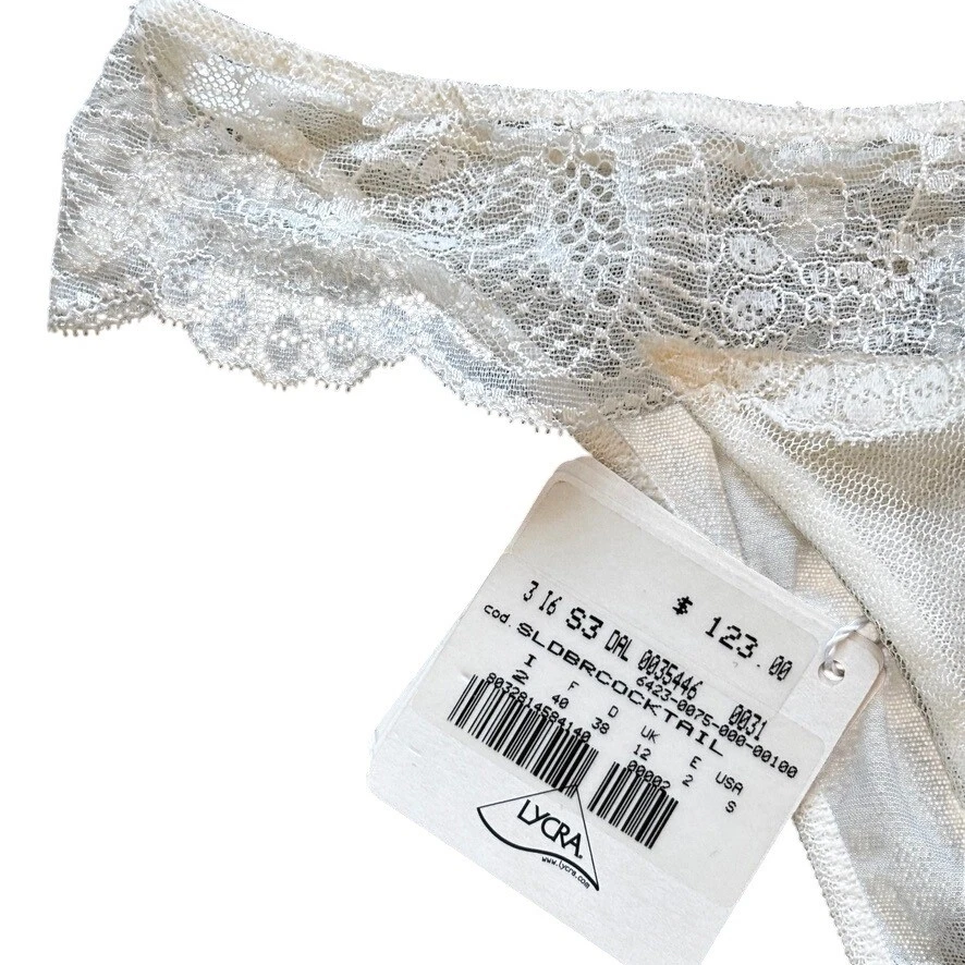 Conjunto de lencería La Perla sujetador de encaje marfil 36 panty S bikini tocador nupcial de lujo nuevo con etiquetas Foto 4 de 4