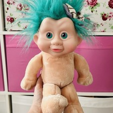 Vintage Applause Magic Troll Doll Baby Gonk Plush 11” Soft Bodied Toy Green Hair