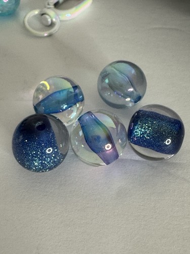 Blau Acryl Perlen Mix meist 16 mm Handarbeit ausgefallen Katzenauge Quadrat irisierend 50+ - Bild 24 von 24