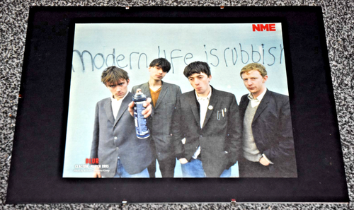 BLUR band A3 BOARD MOUNTED original  MODERN LIFE IS RUBBISH picture art poster - Foto 1 di 2